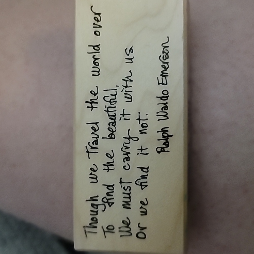 Travel Quote by Ralph Waldo Emerson Wooden Rubber Stamp
